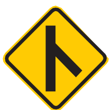 Placa A-13b, Confluência à direita