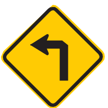 Placa A-1a, Curva acentuada à esquerda