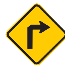 Placa A-1b, Curva acentuada à direita
