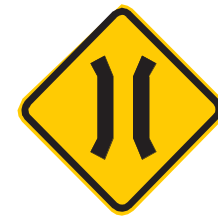 Placa A-22, Ponte estreita
