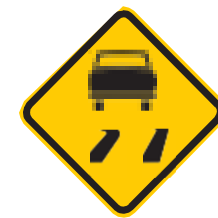 Placa A-28, Pista escorregadia