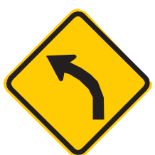Placa A-2a, Curva esquerda