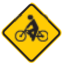 Placa A-30a, Trânsito de ciclistas