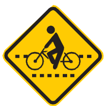 Placa A-30b, Passagem sinalizada de ciclistas