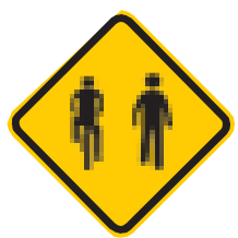 Placa A-30c, Trânsito compartilhado por ciclistas e pedestres