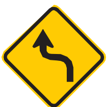 Placa A-4a, Curva acentuada em “S” à esquerda