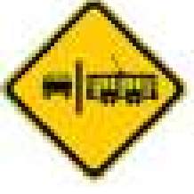 Placa A-50a, Veículos à esquerda, VLT à direita