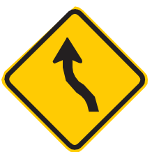 Placa A-5a, Curva em “S” à esquerda