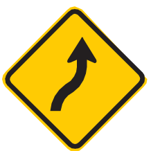 Placa A-5b, Curva em “S” à direita