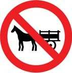 Placa R-11, Proibido trânsito de veículos de tração animal