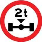 Placa R-17, Peso máximo permitido por eixo