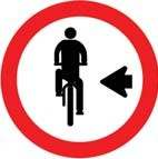 Placa R-35a, Ciclista, transite à esquerda