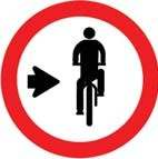 Placa R-35b, Ciclista, transite à direita