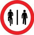Placa R-36a, Ciclistas à esquerda, pedestres à direita